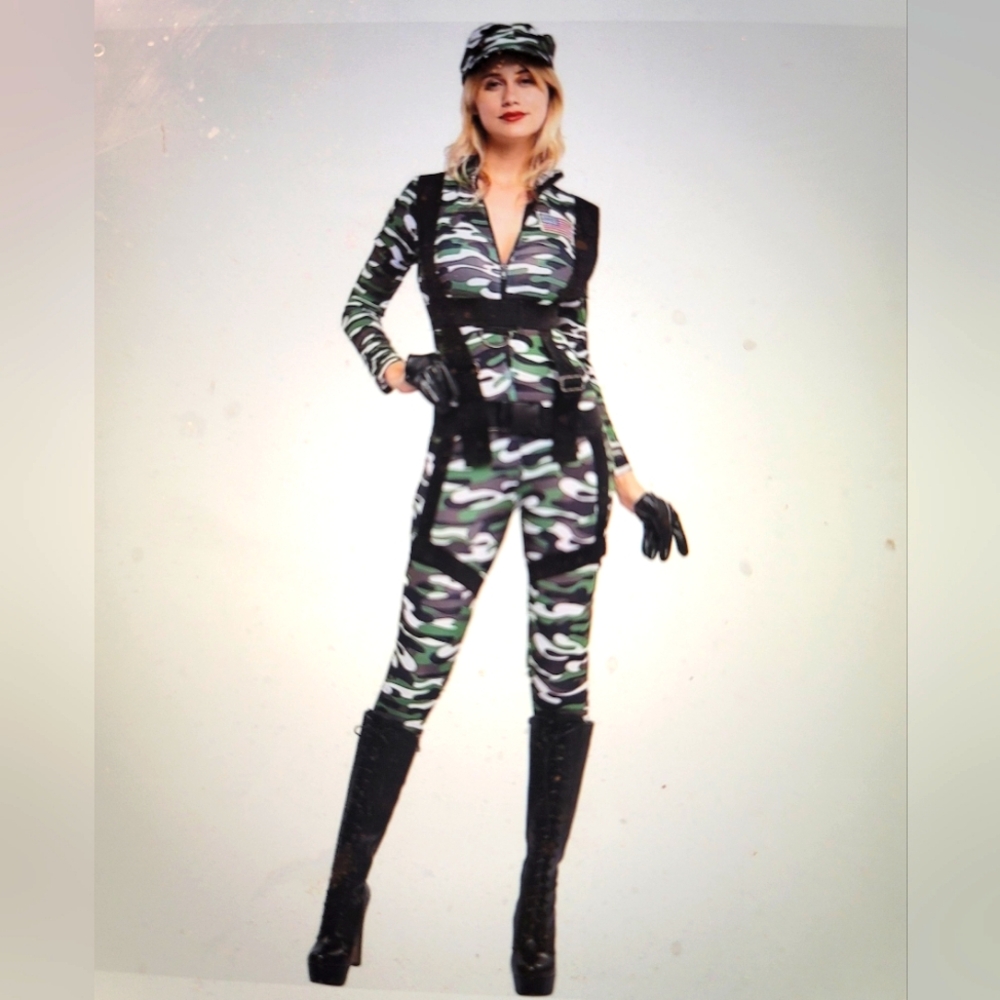 NWT WOMENS PARATROOPER MILITARY ARMED FORCES COSTUME